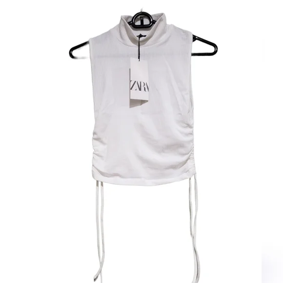 Zara Sleeveless White Turtleneck